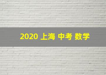 2020 上海 中考 数学